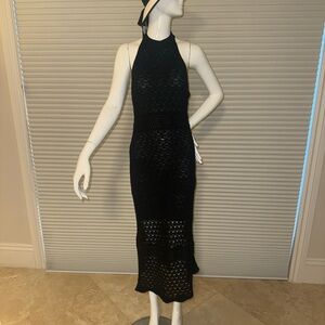 Elegant Black Halter Dress